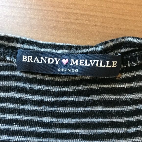 BRANDY MELVILLE - black and white striped crop top - Picture 4 of 4